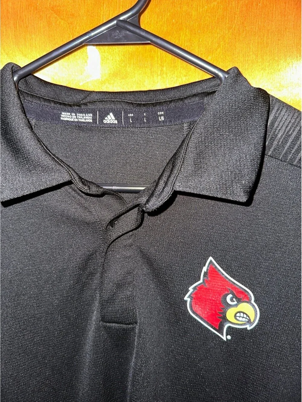 Adidas Uofl university of Louisville polo size large